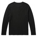 ATM Anthony Thomas Melillo Men's Long Sleeve Henley Shirt - Black