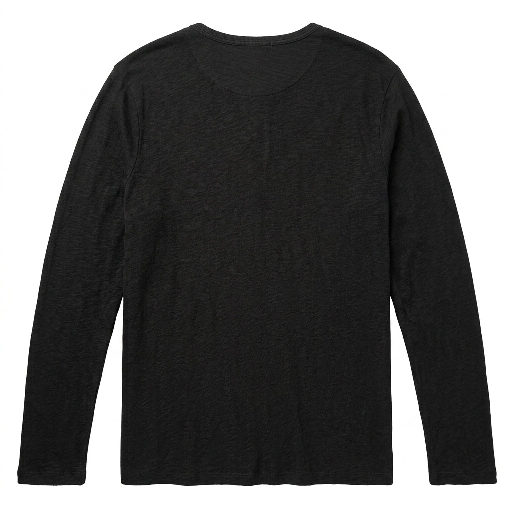 ATM Anthony Thomas Melillo Men's Long Sleeve Henley Shirt - Black