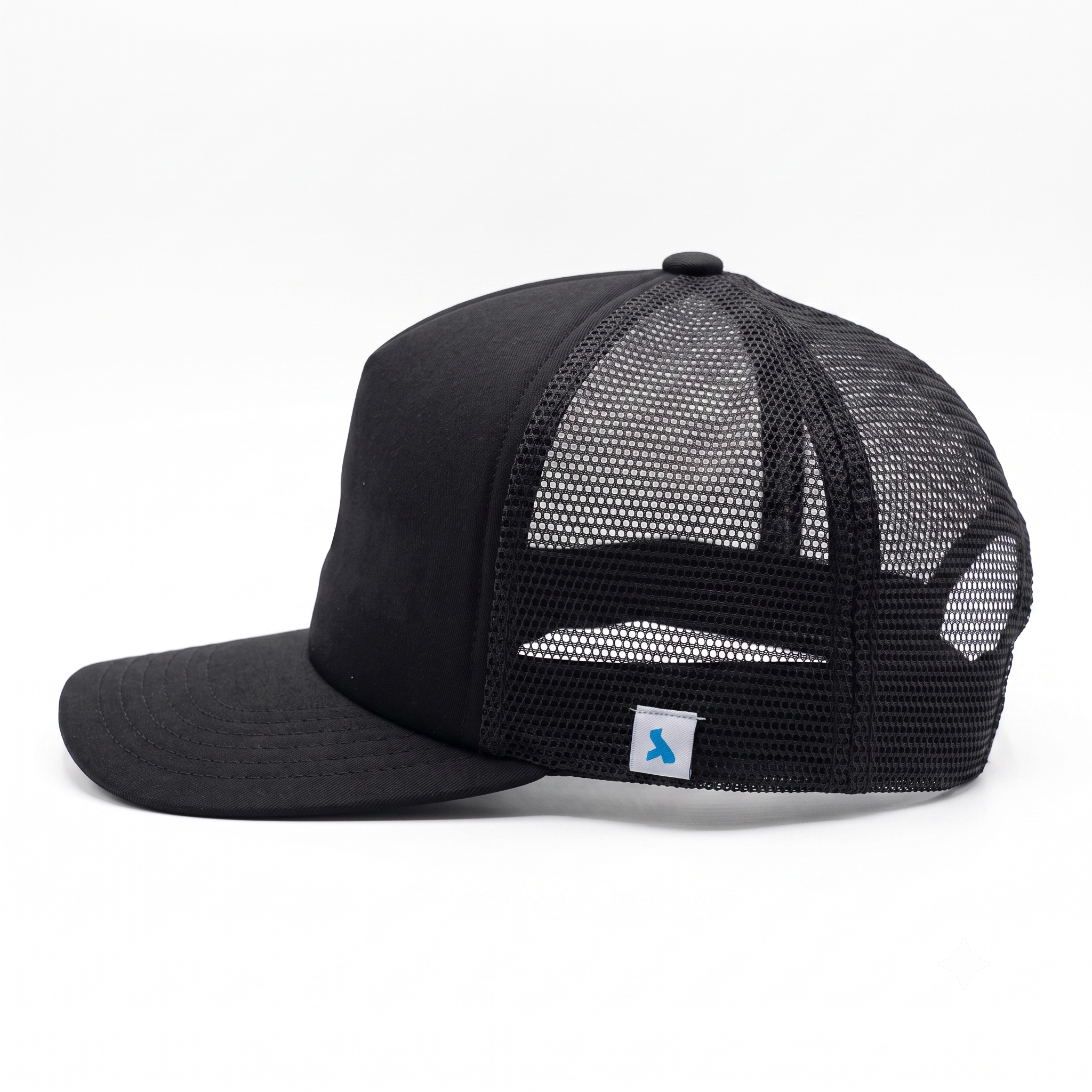 SkateMoss x New Republic Trucker Hat – Black Tonal Embroidered Snapback