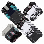 HOT FEET Women's No-Show Socks 18-Pack – Assorted Leopard, Argyle, Stripes, Polka Dots & Solids Low-Cut Socks (Size 4-10)