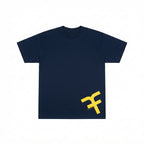 FIVE FOUR Yellow Logo T-Shirt (Navy)