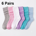 Hot Feet Girls' Slouch Socks 6-Pack - Pastel & Neutral Multi-Color Set (Ages 9-12)