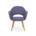 Knoll Eero Saarinen Executive Armchair Showroom Sample - Blue Upholstery with Wood Legs