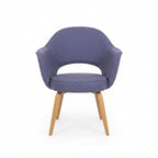 Knoll Eero Saarinen Executive Armchair Showroom Sample - Blue Upholstery with Wood Legs