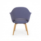 Knoll Eero Saarinen Executive Armchair Showroom Sample - Blue Upholstery with Wood Legs