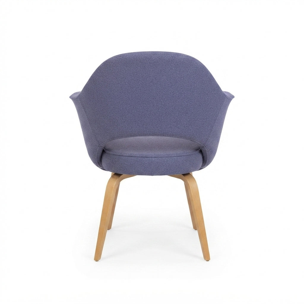 Knoll Eero Saarinen Executive Armchair Showroom Sample - Blue Upholstery with Wood Legs