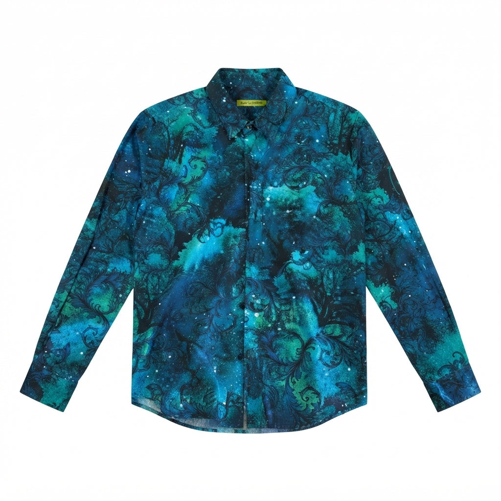 Balco Blue Paisley Speckle Print Shirt  Size:  M,L