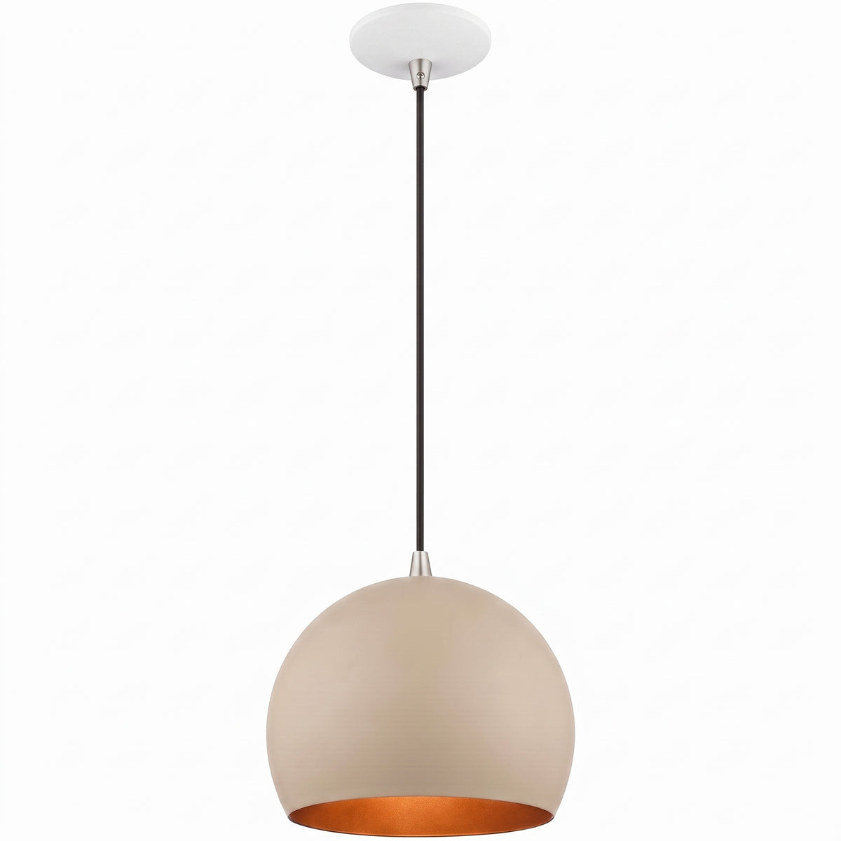Livex Lighting 41181-03 Allison 1-Light 10" Mini Pendant — Cream/Beige