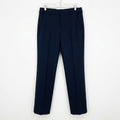 Navy Pleated Tailored Trousers with Flap Pockets (Size 2)