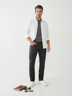 FIVE FOUR Coated Dark Grey Jeans (Size 40)
