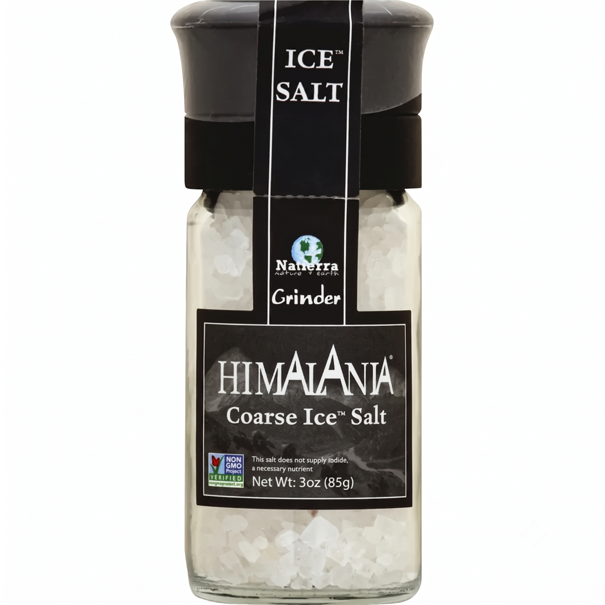 Natierra Himalania® Coarse Himalayan Ice Salt Glass Grinder – 3 oz