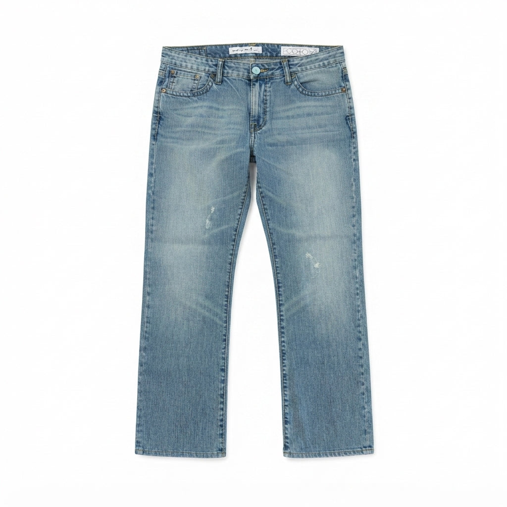 FIVE FOUR Vintage Straight Leg Jeans (Light Wash)