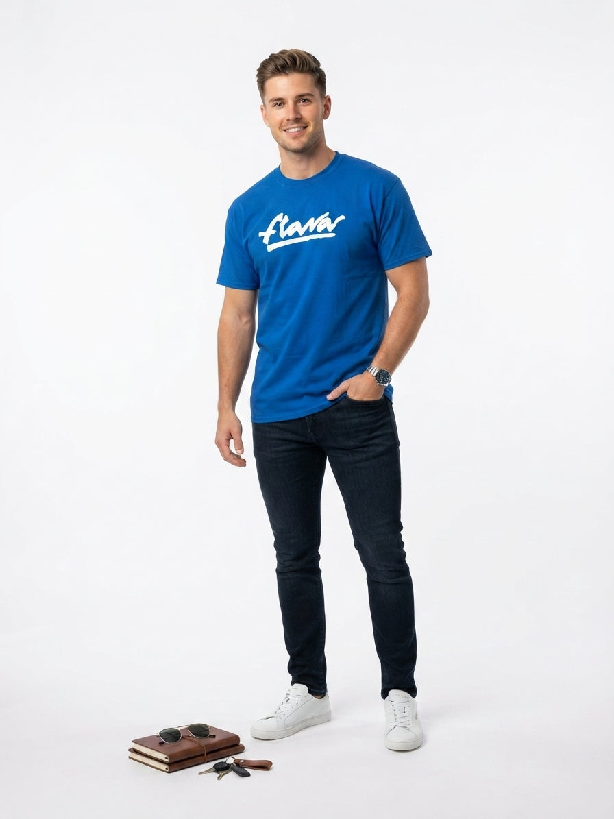 Unbranded Flava Script Tee (Royal Blue)