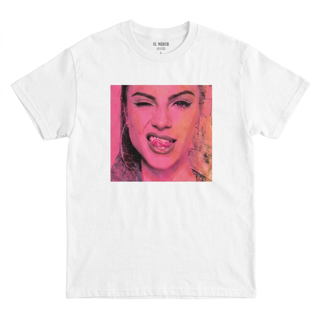 EL MERCH Vintage Style Pink Portrait Graphic T-Shirt - 100% Cotton - Size L