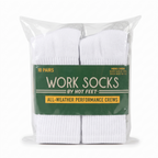 HOT FEET Men's Work Socks (10-Pack) | All Weather Boot Crew Cotton Socks | Cushioned Moisture-Wicking | Fits Shoe Size 6-12.5 (Sock Size 10-13)