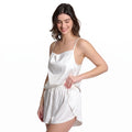 Mad Dog Satin Pajama Set For Women - Luxurious 2 Piece Silky Feel PJ Lounge Short Set, Elegant Nightwear, Silk Like Sleepwear