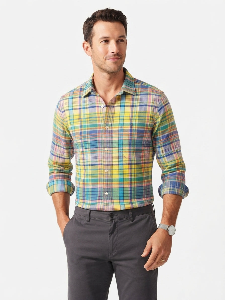 Polo Ralph Lauren Madras Plaid Shirt (Size XLT)