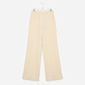 Cream Satin Wide Leg Pants (Elastic Waist)