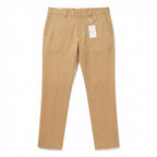 8 by Yoox Tan Leather-Look Pleated Trousers  (Size: 38x30)