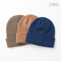 San Diego Hat Company Beanie Bundle – Speckled Grey + Clarise Camel + Clarise Navy (3 Beanies, One Size)