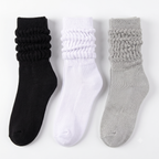 HOT FEET Girls Slouch Socks 6-Pack (9-12 Years) - 2 Black / 2 White / 2 Gray