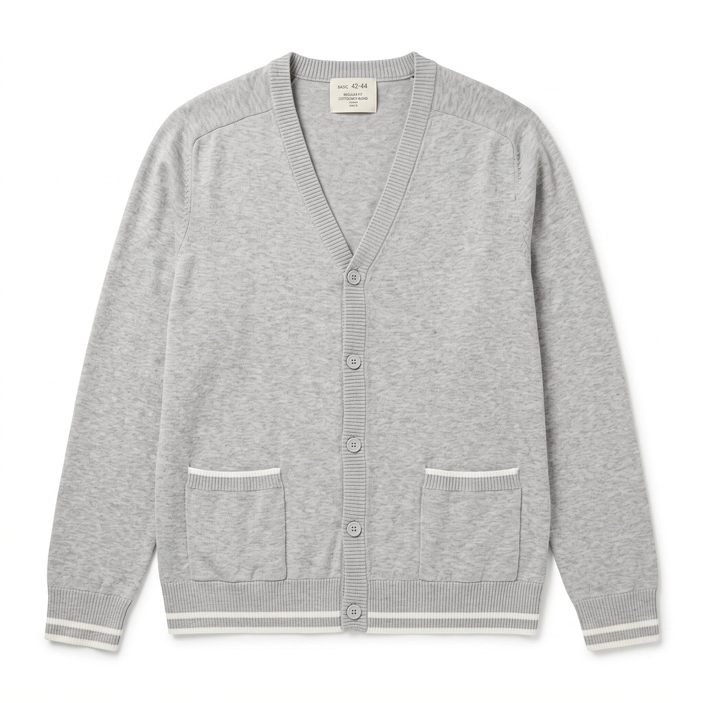 Five Four Nick Wooster Spectrum Cardigan - Men's Heather Grey V-Neck Button Cardigan