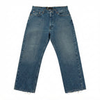 Express X Relaxed Fit Mineral Wash Jeans (Frayed Hem)