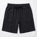 Men's Waffle Knit Lounge Summer Shorts - Black