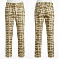 8 BY YOOX Men's Italian Printed Check Trousers - Olive Green