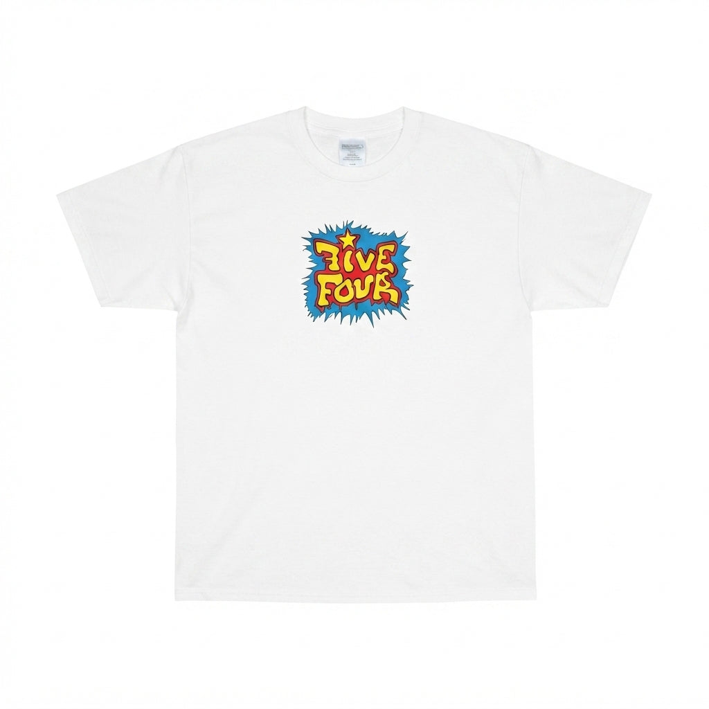 FIVE FOUR Comic Style Graphic T-Shirt (Cream)