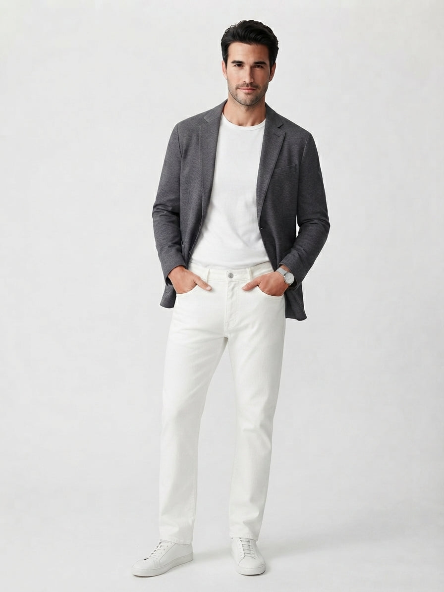 UNIQLO White Straight Leg Jeans (Size 34x32)