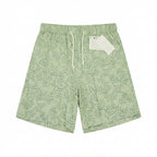 8 By Yoox Green Botanical Leaf Print Drawstring Shorts Size: 31