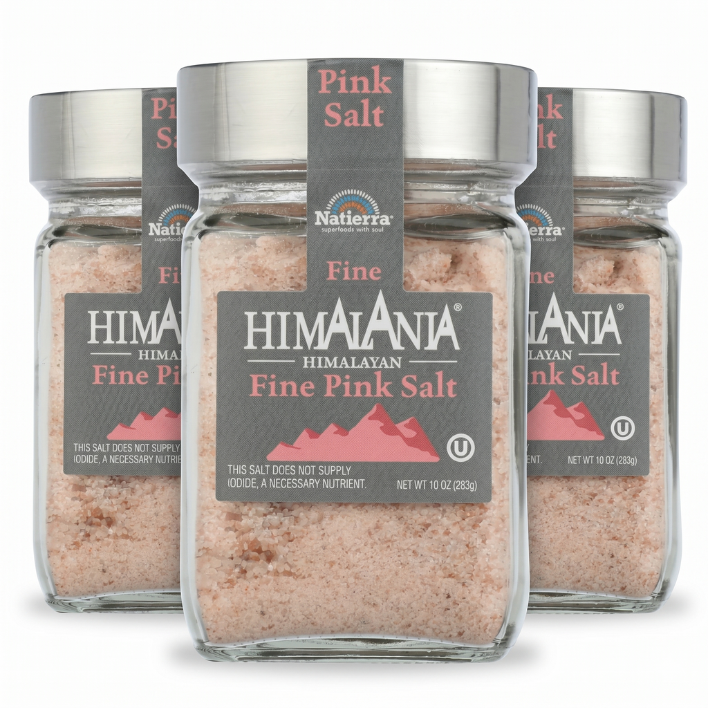 Natierra Himalania® Fine Himalayan Pink Salt Glass Jar – 10 oz