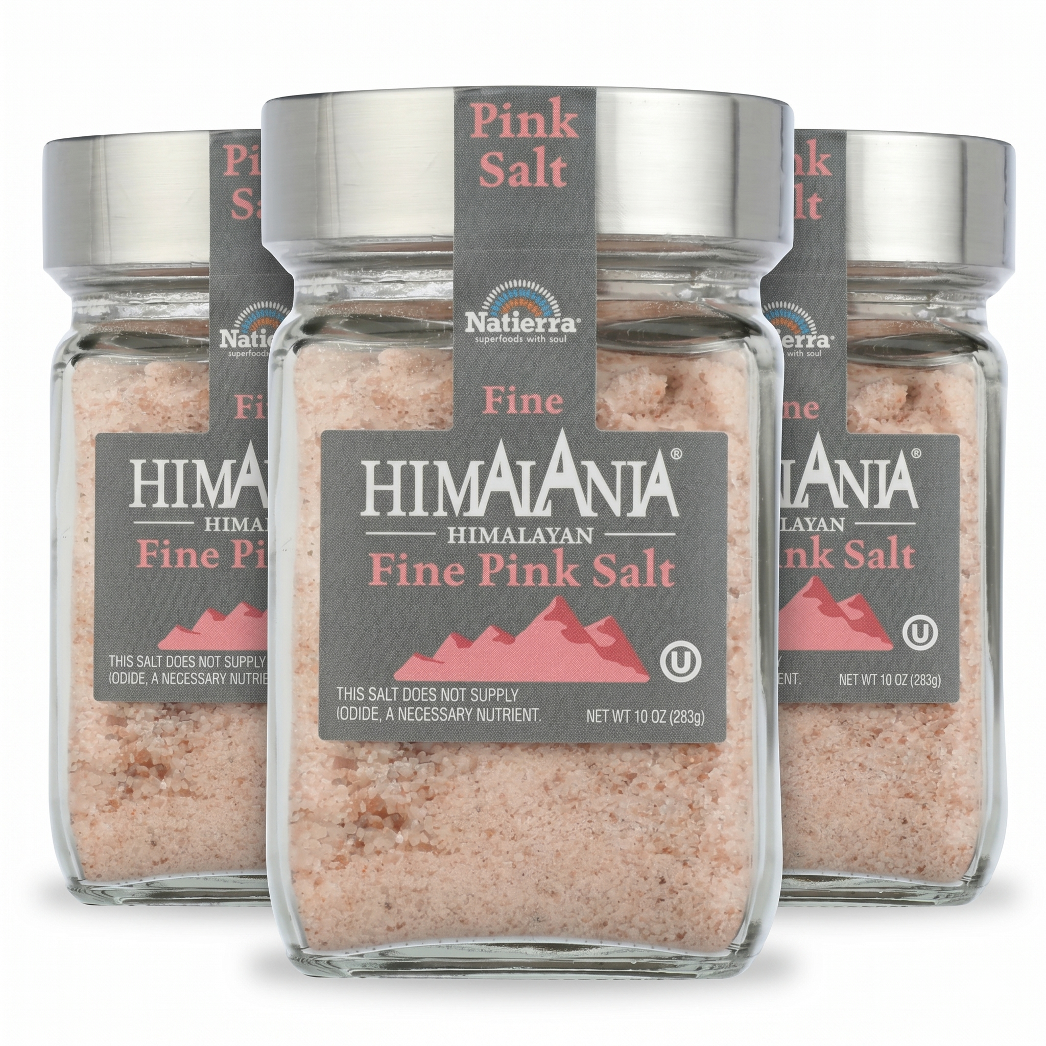 Natierra Himalania® Fine Himalayan Pink Salt Glass Jar – 10 oz