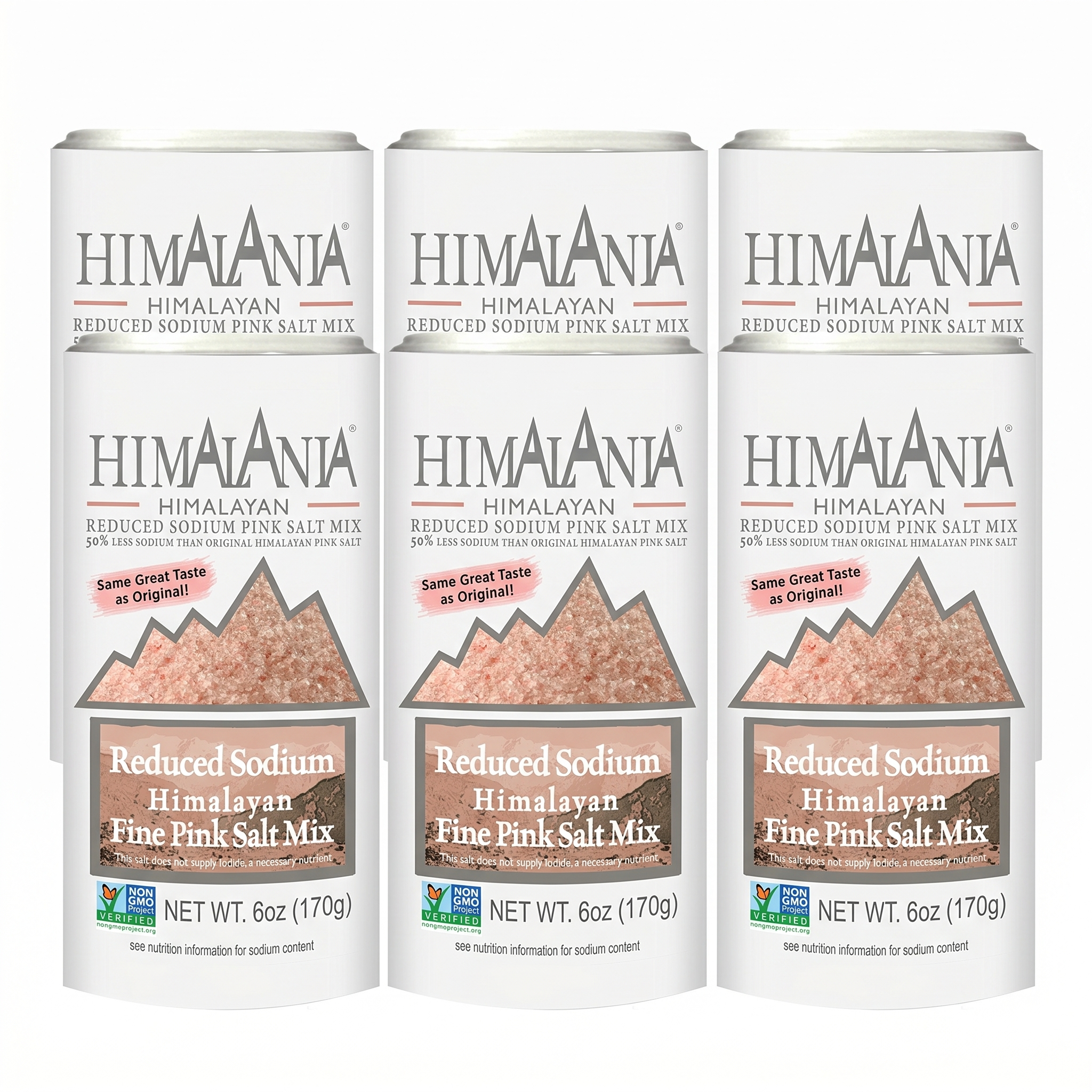 Natierra Himalania® Low Sodium Salt Shaker – 6 oz (170g), 6-Pack