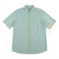 Tommy Bahama 100% Silk Striped Short Sleeve Shirt (Size L)