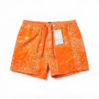 8 by Yoox Orange Bandana Print Swim Shorts (Size M)