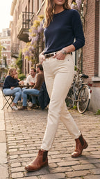Rag & Bone New York Cream Slim Straight Jeans (Size 28)