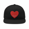 Sabi Goods Red Heart Embroidered Snapback - Black