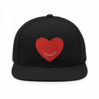 Sabi Goods Red Heart Embroidered Snapback - Black