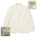 Royal Row Italian Luxury Wells Blazer - Ivory Textured Cotton - Size IT 48