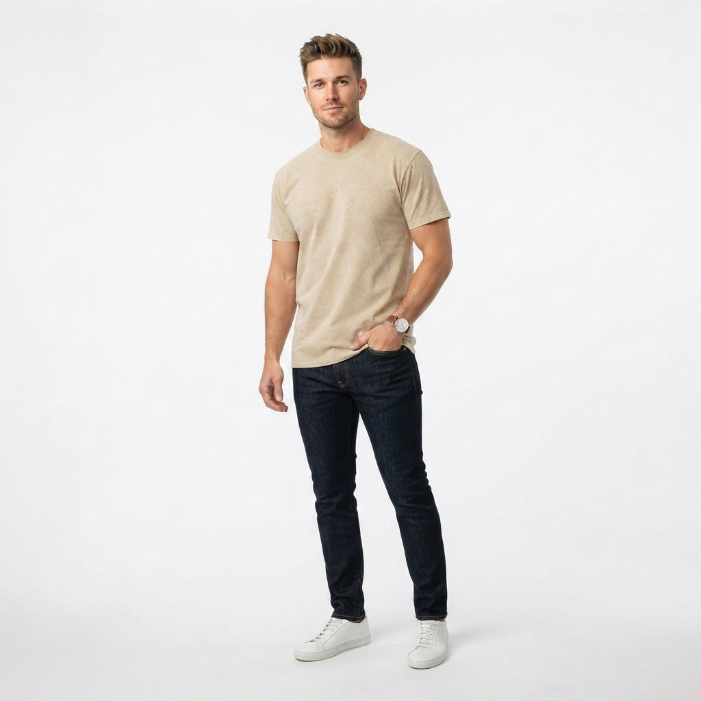 Gildan Ultra Cotton Sand T-Shirt (Size S)