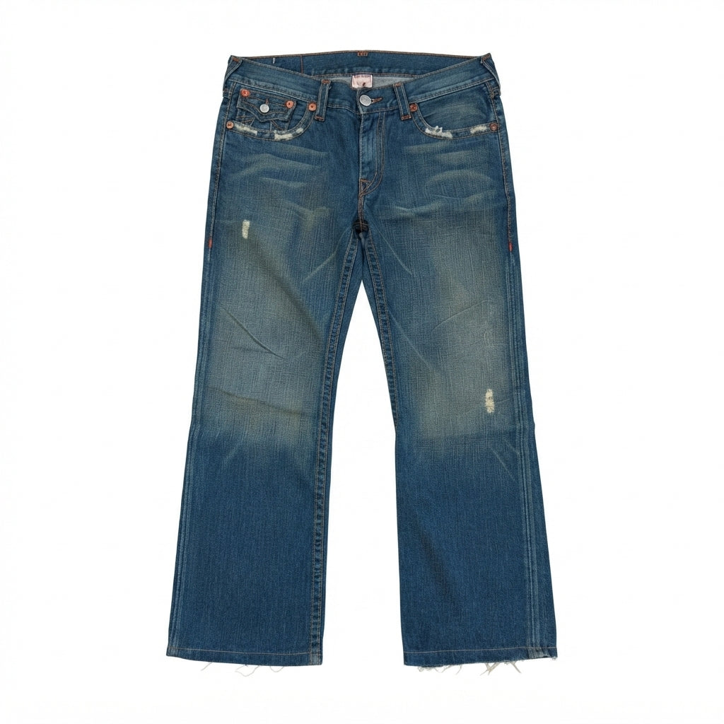 True Religion Brand Jeans Billy Distressed Flare Jeans (Size 38)