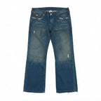 True Religion Brand Jeans Billy Distressed Flare Jeans (Size 38)