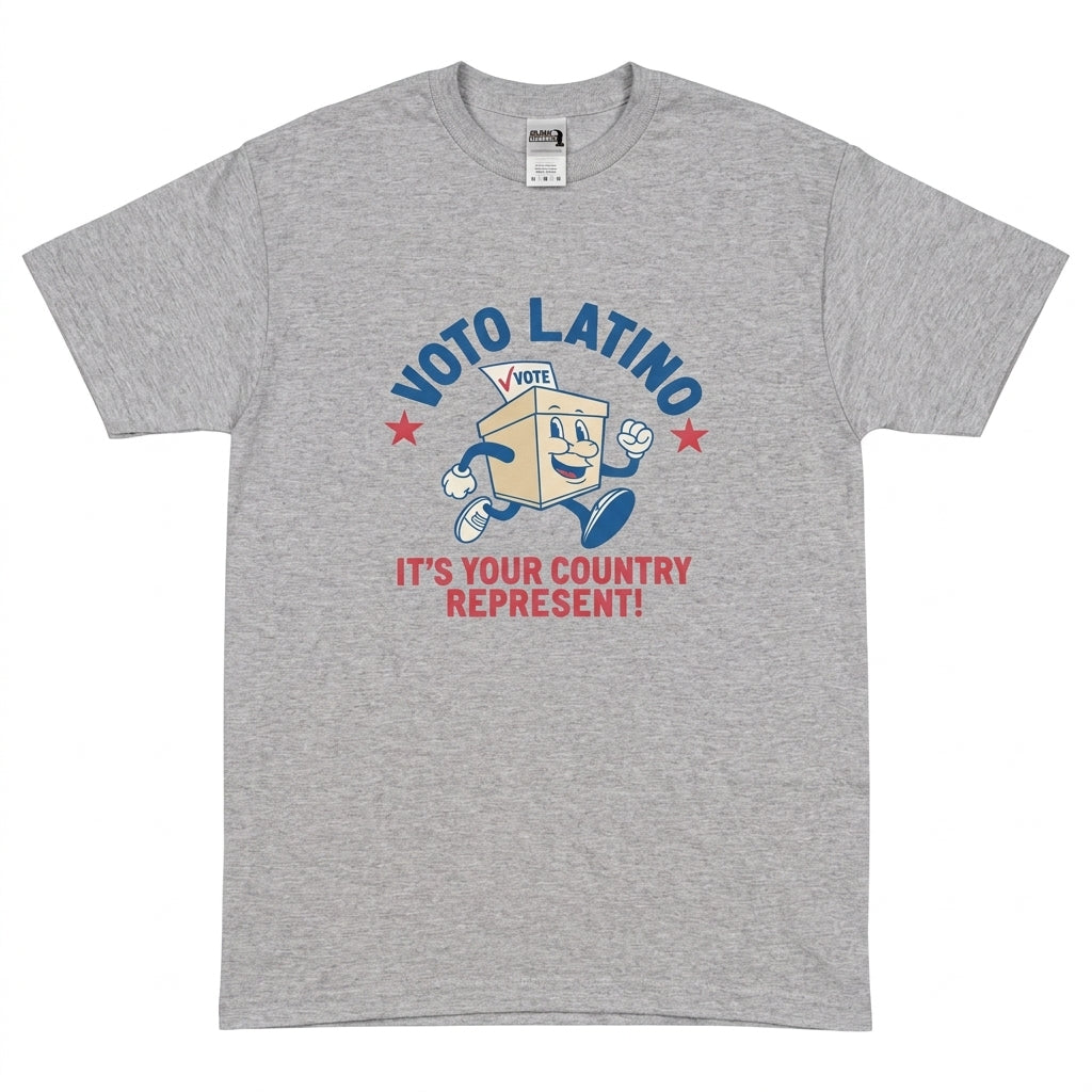 Gildan Hammer Voto Latino 'It's Your Country Represent!' Graphic T-Shirt - Combed Ring Spun - Size M
