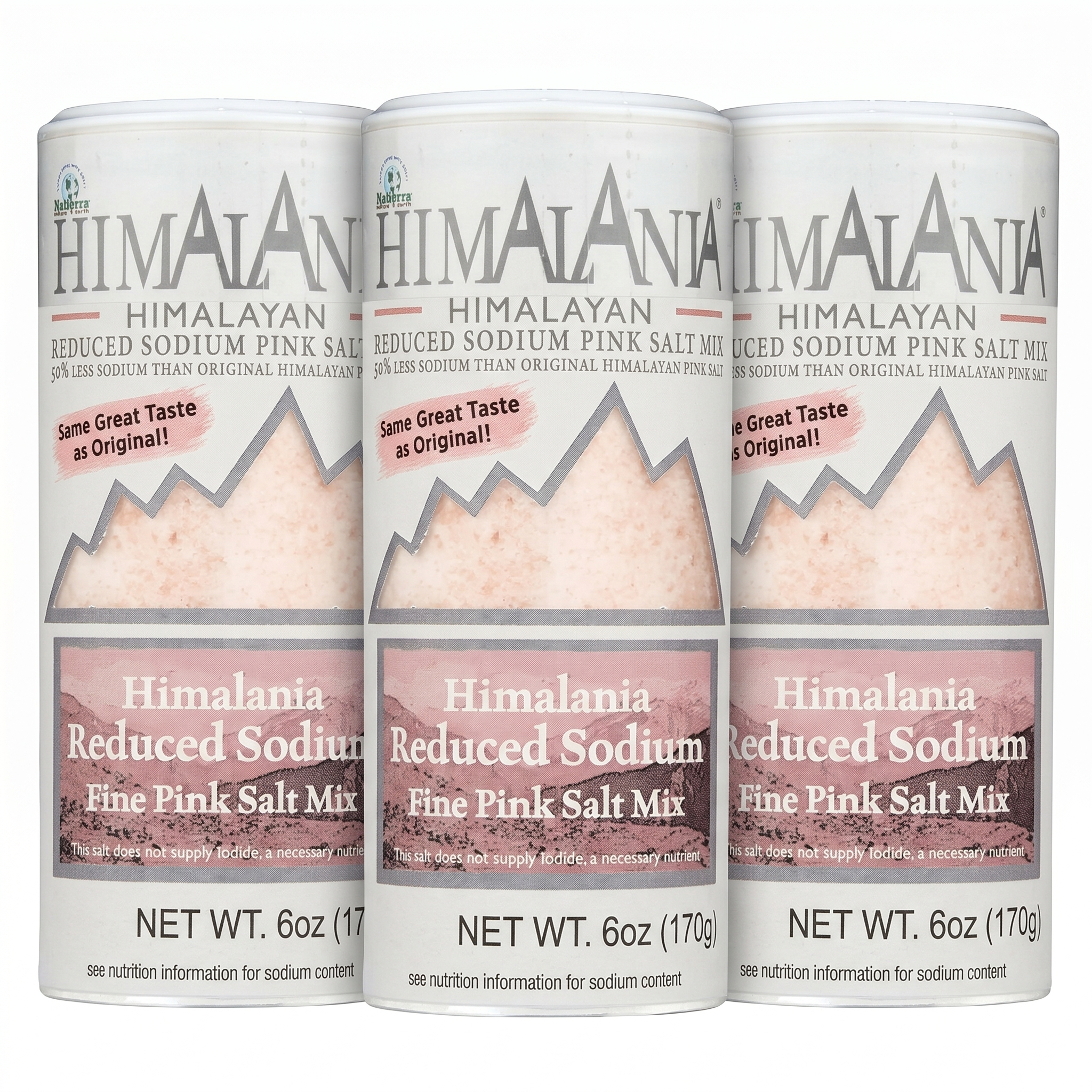 Natierra Himalania® Low Sodium Salt Shaker – 6 oz (170g), 3-Pack