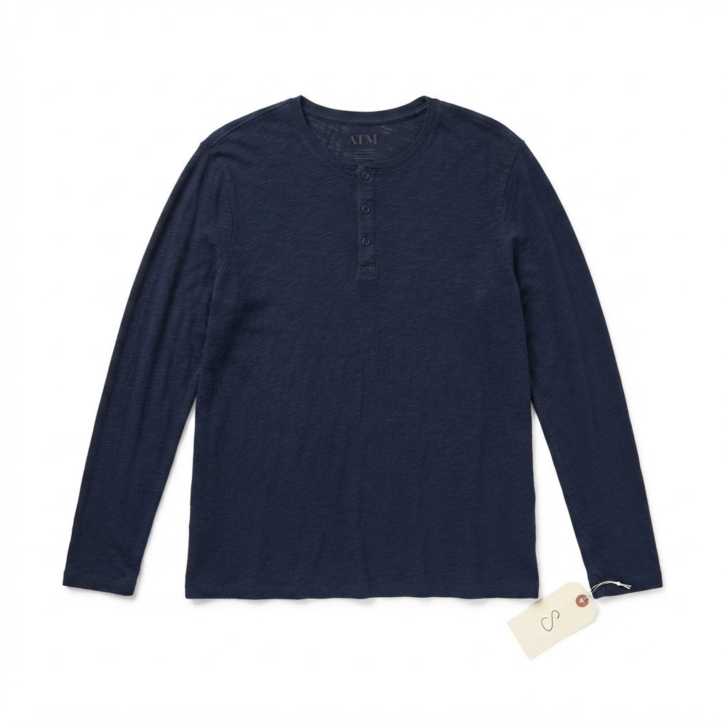 ATM Anthony Thomas Melillo Long Sleeve Henley (Navy)