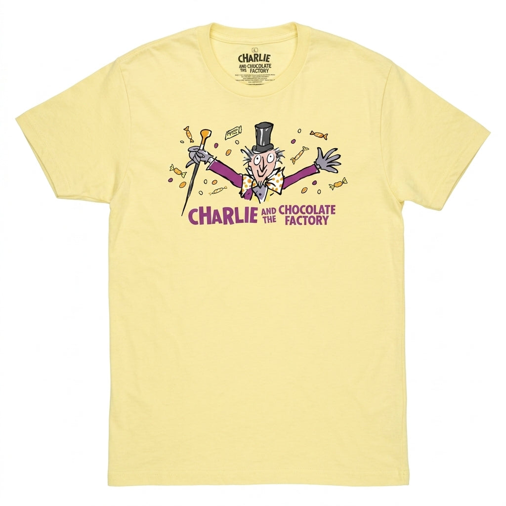 Ripple Junction Charlie and the Chocolate Factory Graphic T-Shirt - Willy Wonka Cartoon - Size L