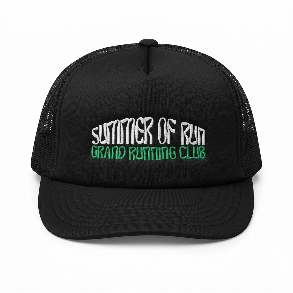 Summer of Run Embroidered Run Club Cap - Black
