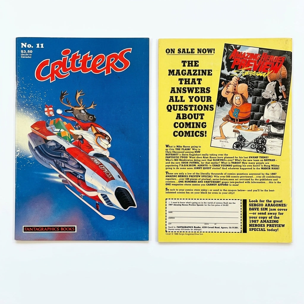 Critters #11 (Vintage Fantagraphics Books Comic with Amazing Heroes Ad)